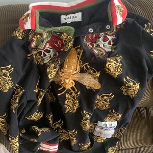 Patchwork collared t shirt